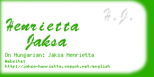 henrietta jaksa business card